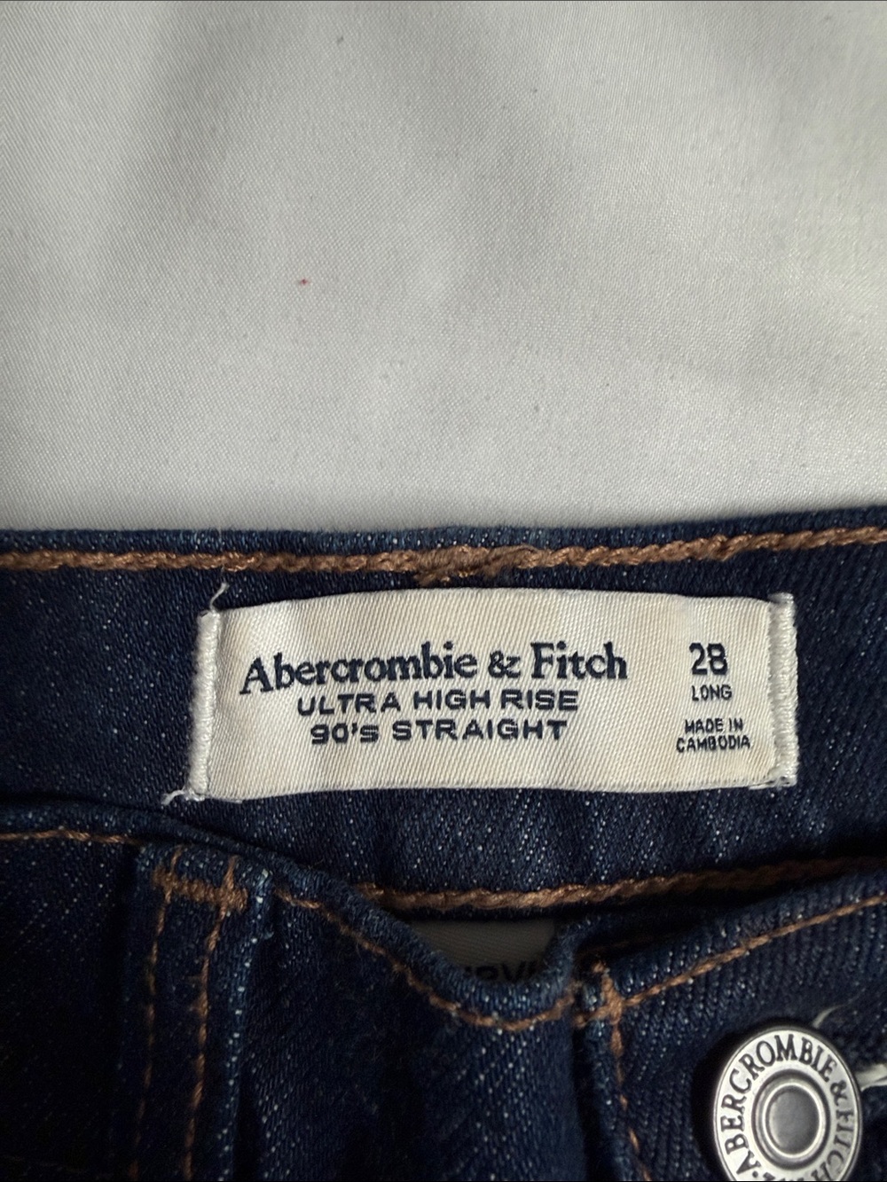 Abercrombie & Fitch Dark Blue High-Rise 90's Straight Jeans